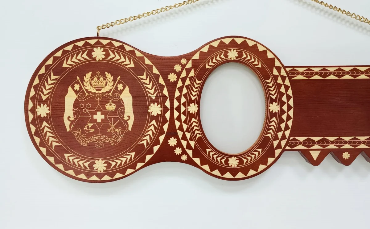 21st Island Design Wooden Key with Laser Engraved Patterns, Tongan Sila with 21 – Design SJ2473