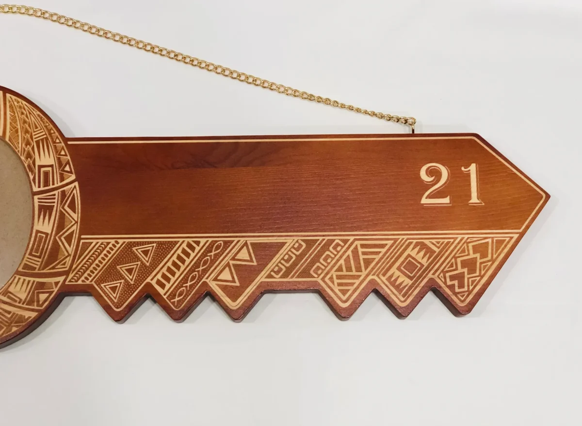 21st Key Island Tattoo Design With Laser Engraved Samoan Sila In The Middle - Design 2108