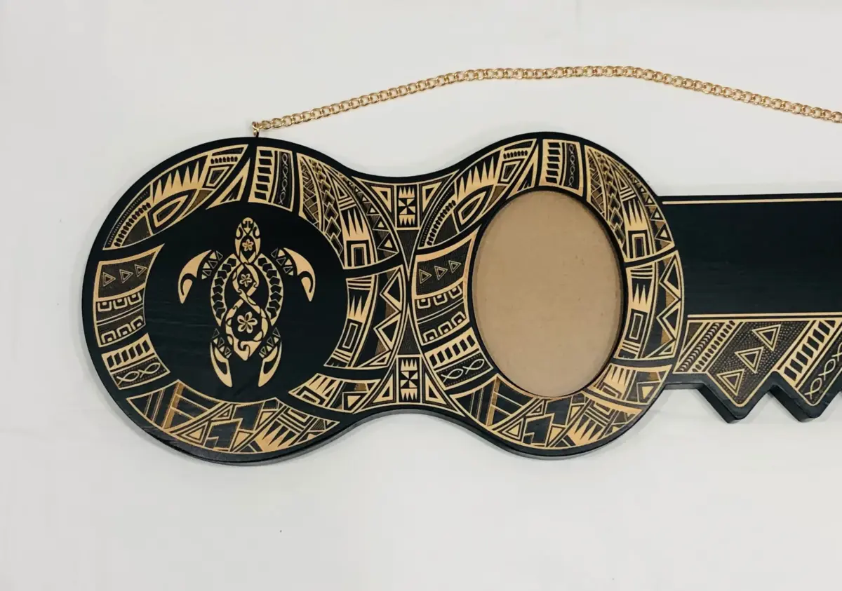 21st Key Island Tattoo Design With Laser Engraved Turtle In The Middle - Design 2110