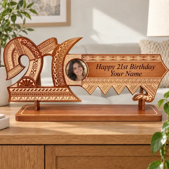 21st Wooden Key Brown Shade Island Design On Stand