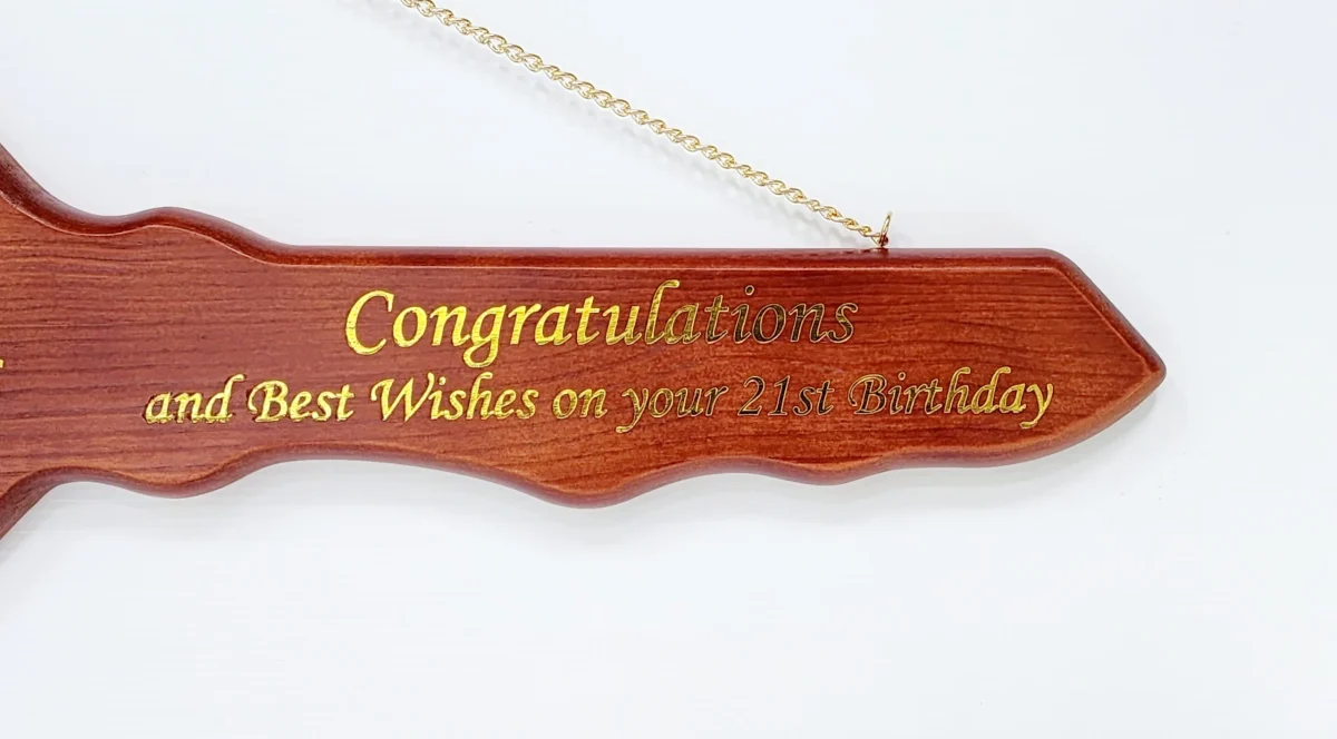 21st Wooden Key with Gold Foil Printing "To a Special Daughter" - SJ2420