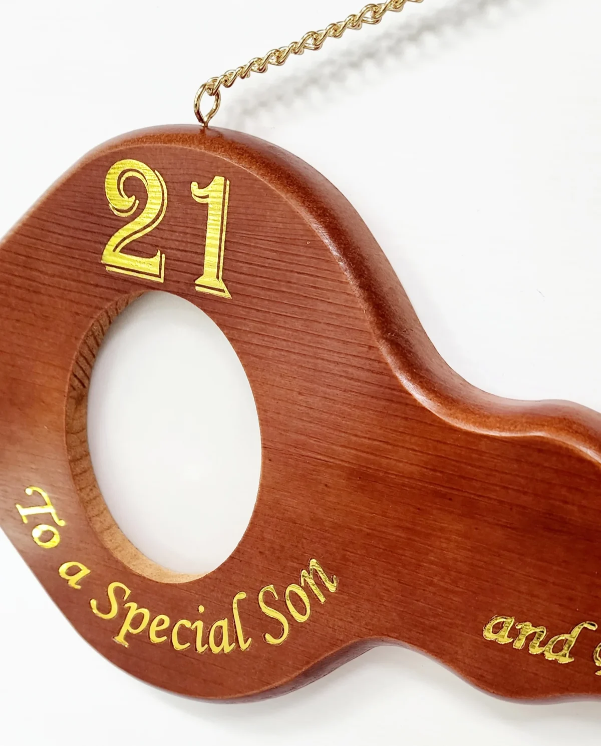 21st Wooden Key with Gold Foil Printing "To a Special Son" - SJ2421