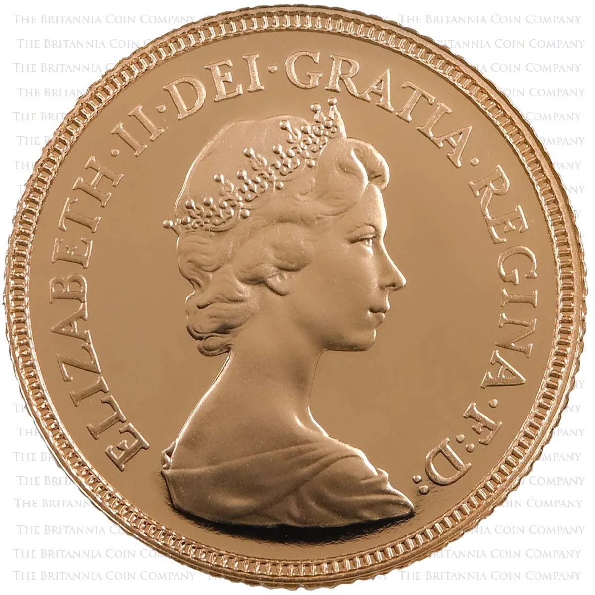22ct Gold 1983 Elizabeth II Half Sovereign Coin Set in 0.17ct Diamond 9ct Gold Mount