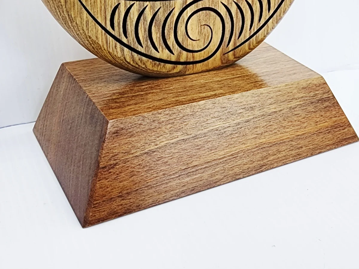 260mm Māori Matau (Fish Hook) Carving – Handcrafted Pacific Rimu Wood Award - MD051