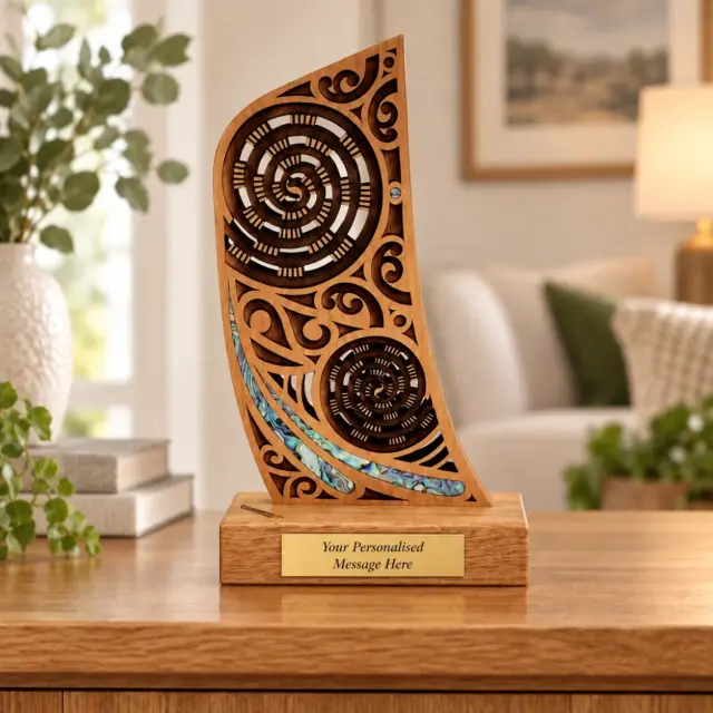 265mm High Waka Stern with Paua Shell Inlay