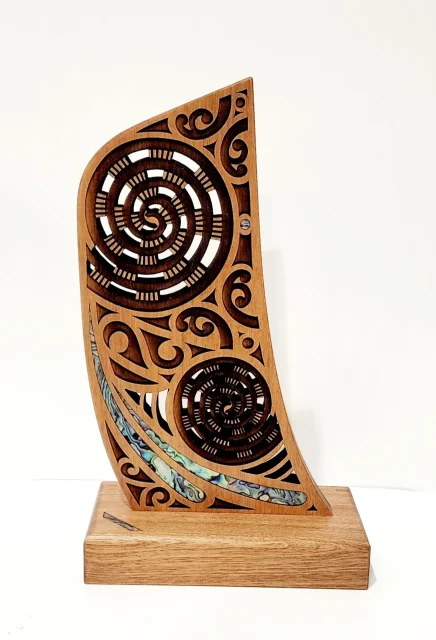 265mm High Waka Stern with Paua Shell Inlay
