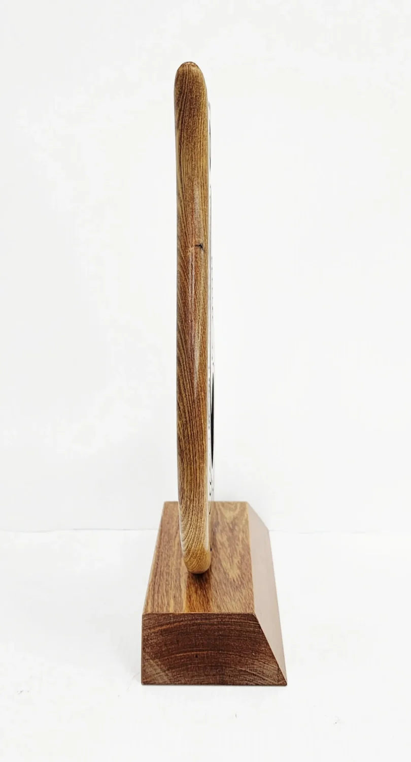 305mm Māori Matau (Fish Hook) Carving – Handcrafted Pacific Rimu Wood Award - MD052