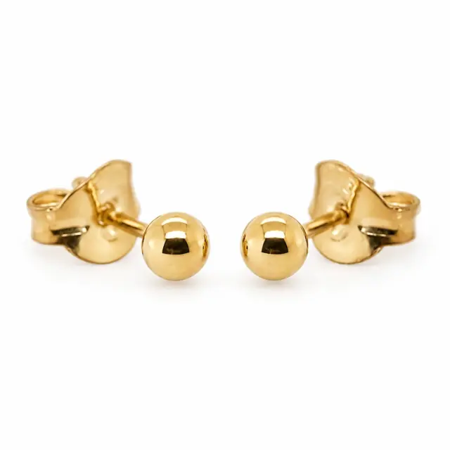 3mm Ball Stud Earrings in 9ct Yellow Gold
