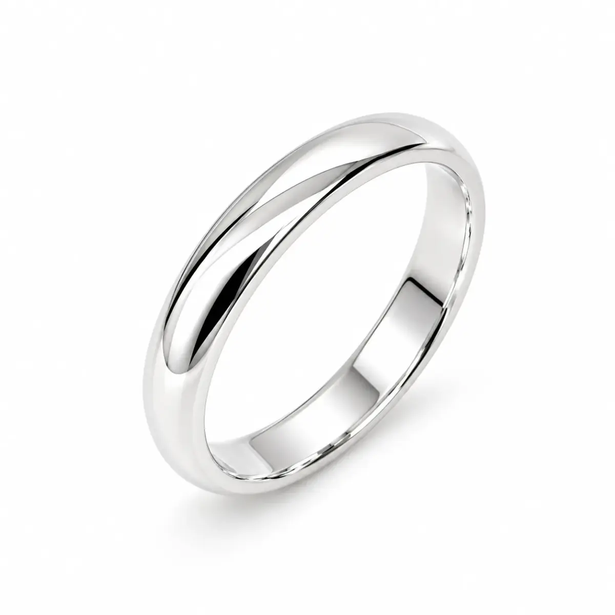 Solid Sterling Silver 3mm Half Round Plain Wedding Band – 925 Silver - SS3MM