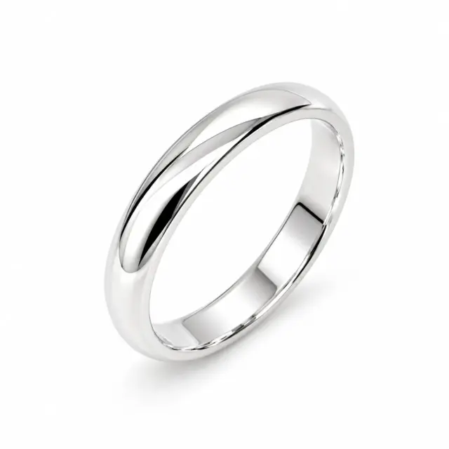 Solid Sterling Silver 3mm Half Round Plain Wedding Band – 925 Silver - SS3MM