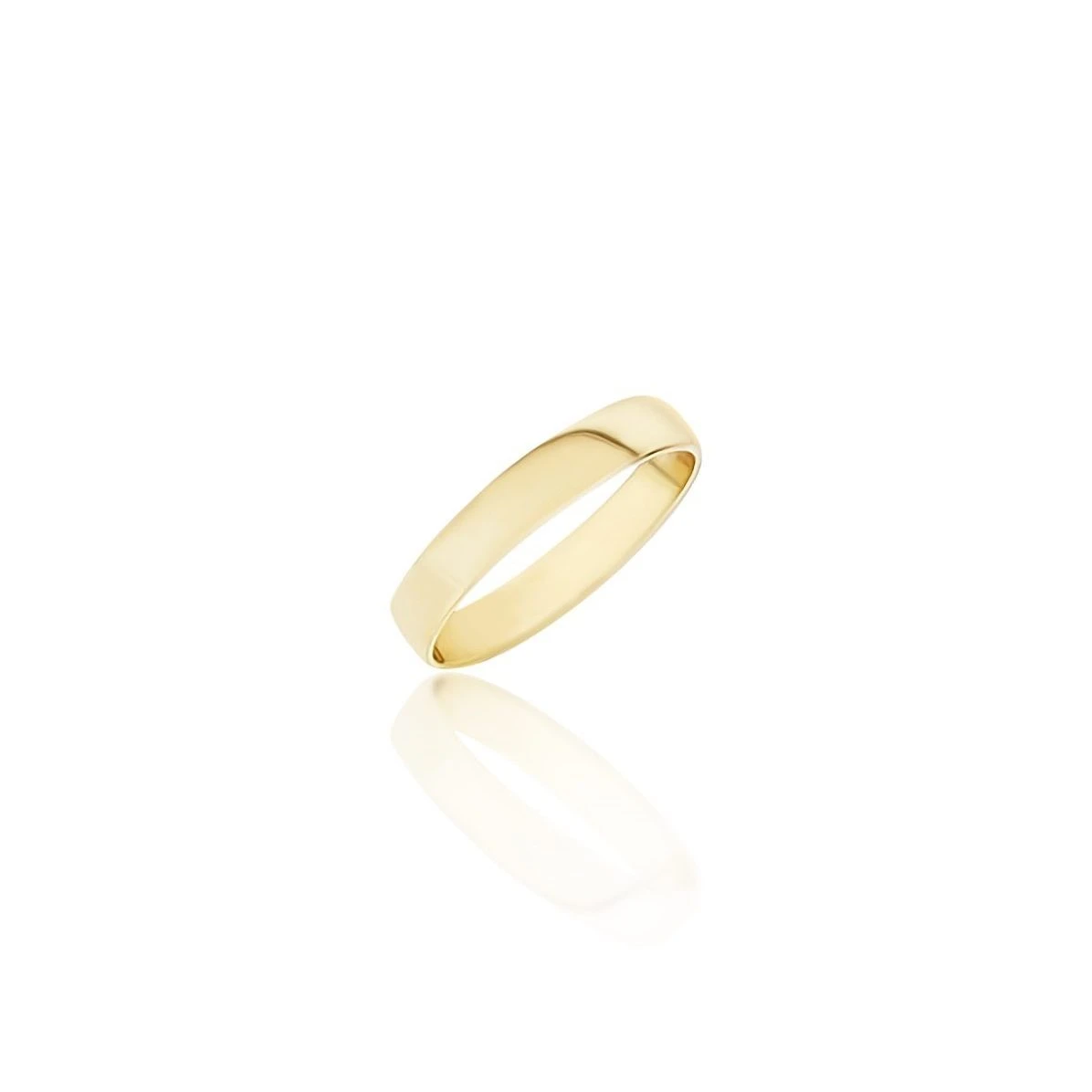 4.00mm Wide Half Round High Polished Plain Wedding Band 9ct Yellow Gold