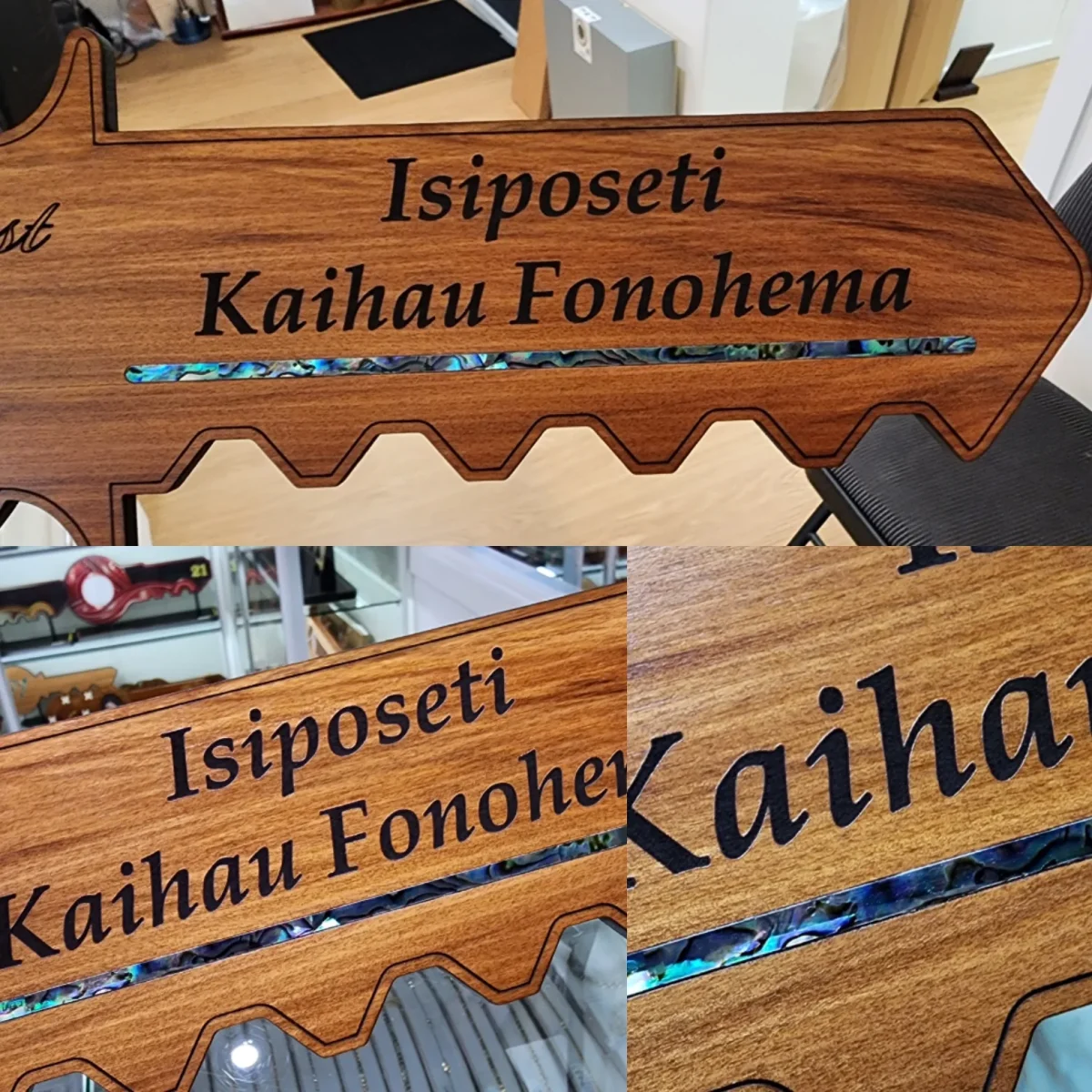 70th Key with Paua Inlay & Oval Picture Frame