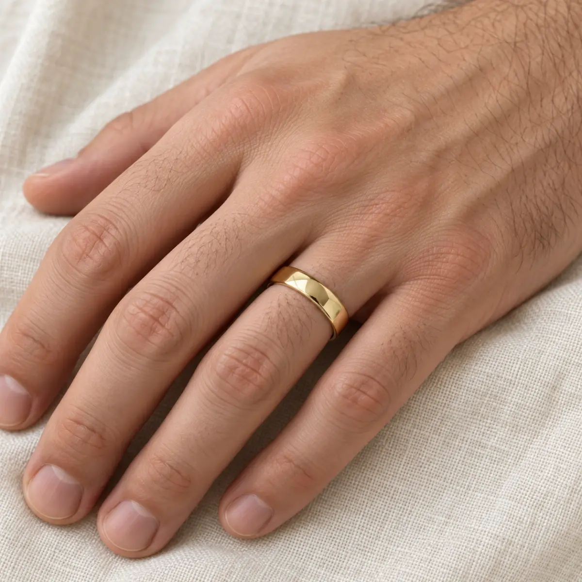 5.00mm Wide Half Round High Polished Plain Wedding Band 9ct Yellow Gold