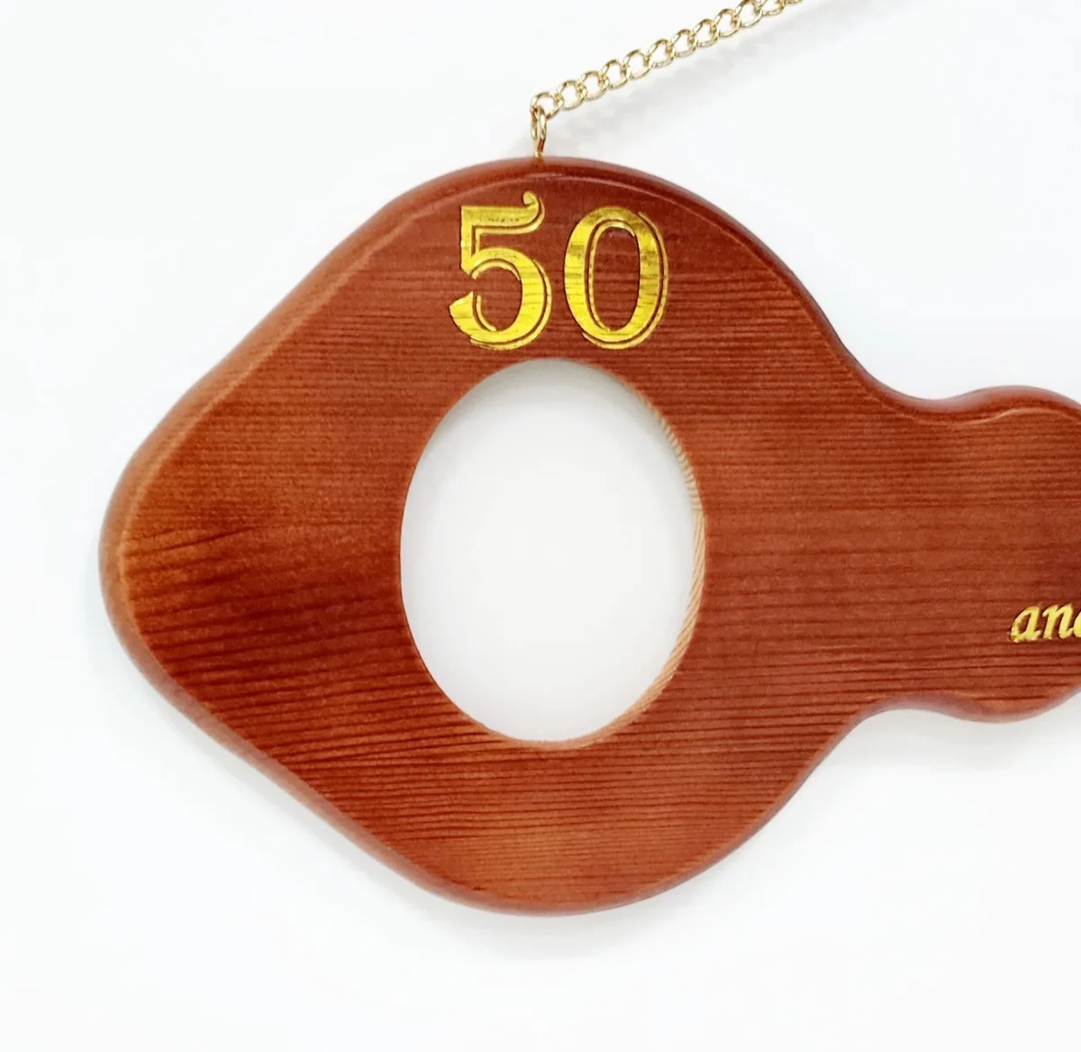 50th Wooden Key with Gold Foil Printing - SJ2423
