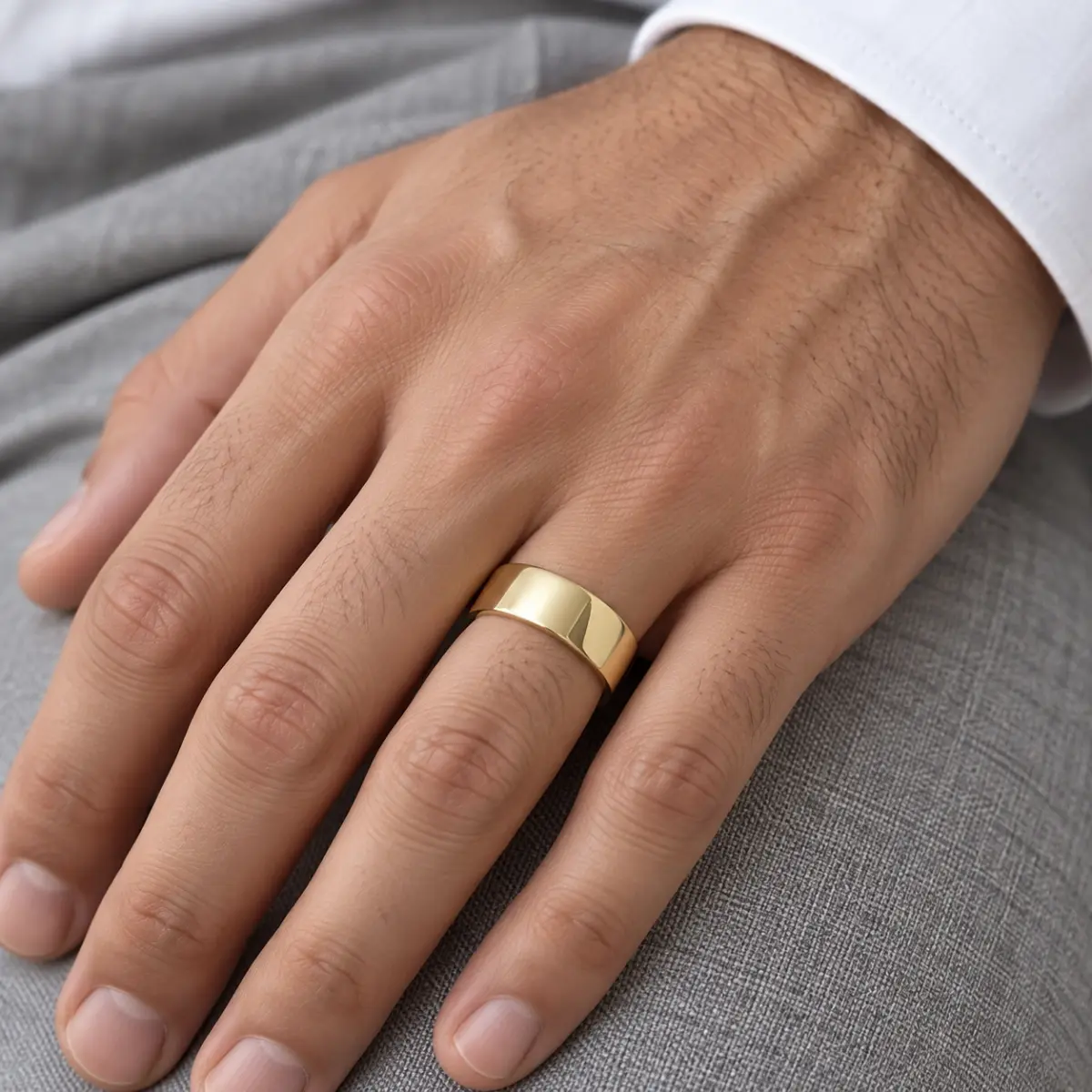 8.00mm Wide Half Round High Polished Plain Wedding Band 9ct Yellow Gold