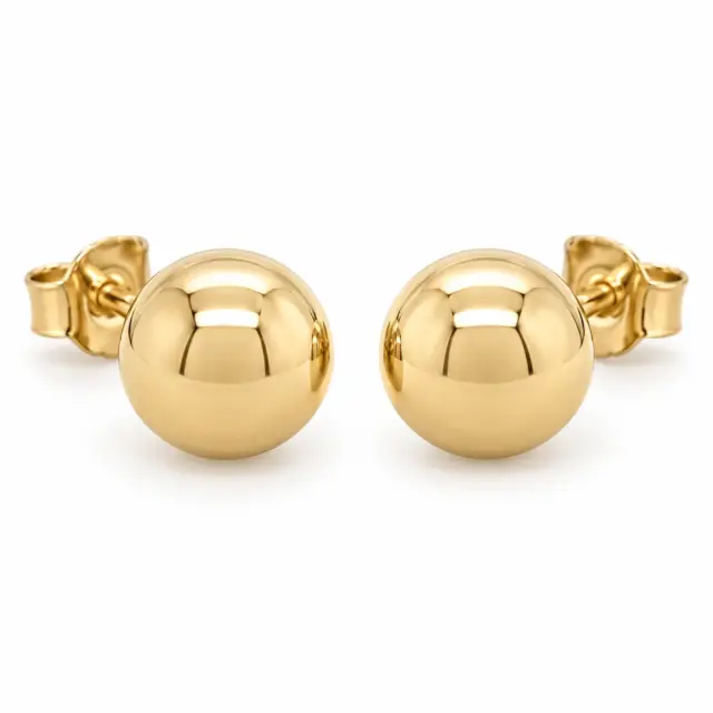 6mm Ball Stud Earrings in 9ct Yellow Gold