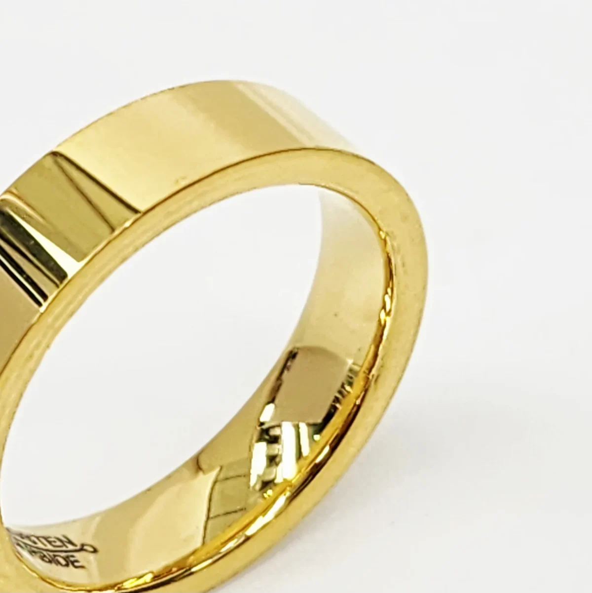 6mm Wide Gold Plated Tungsten Carbide Ring with Comfort Fit Band - TC02