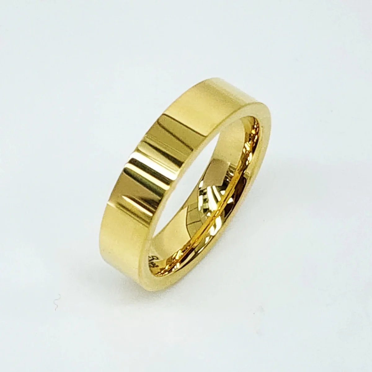 6mm Wide Gold Plated Tungsten Carbide Ring with Comfort Fit Band - TC02
