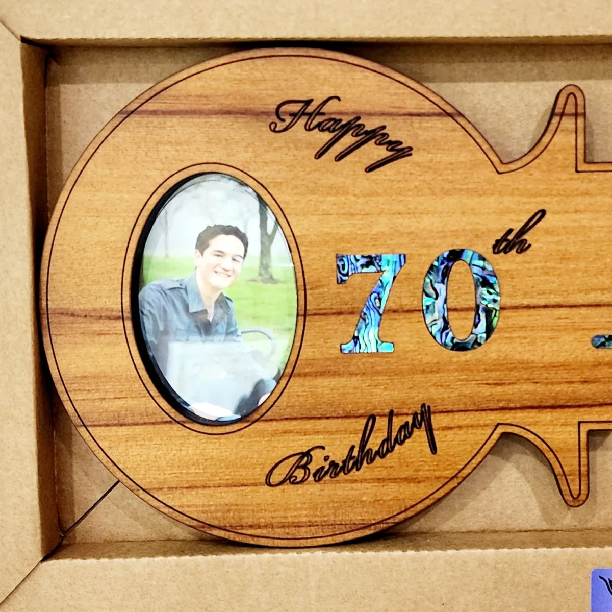 70th Key with Paua Inlay & Oval Picture Frame