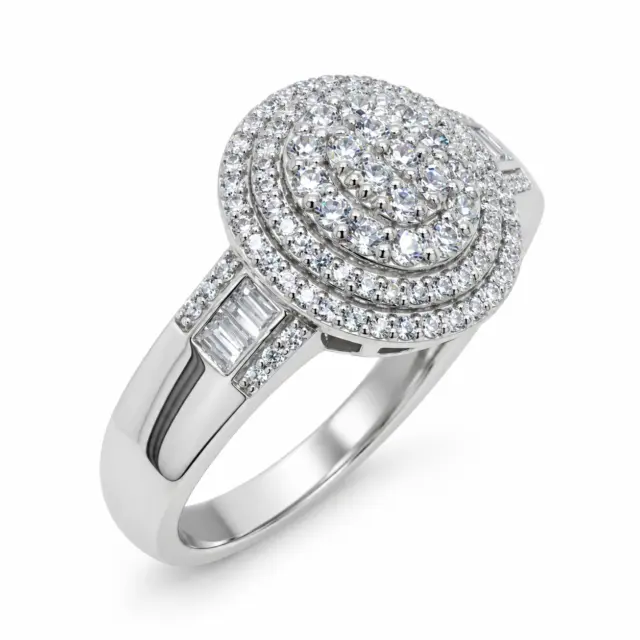 Sterling Silver Cocktail Cluster Ring With Cubic Zirconia Setting