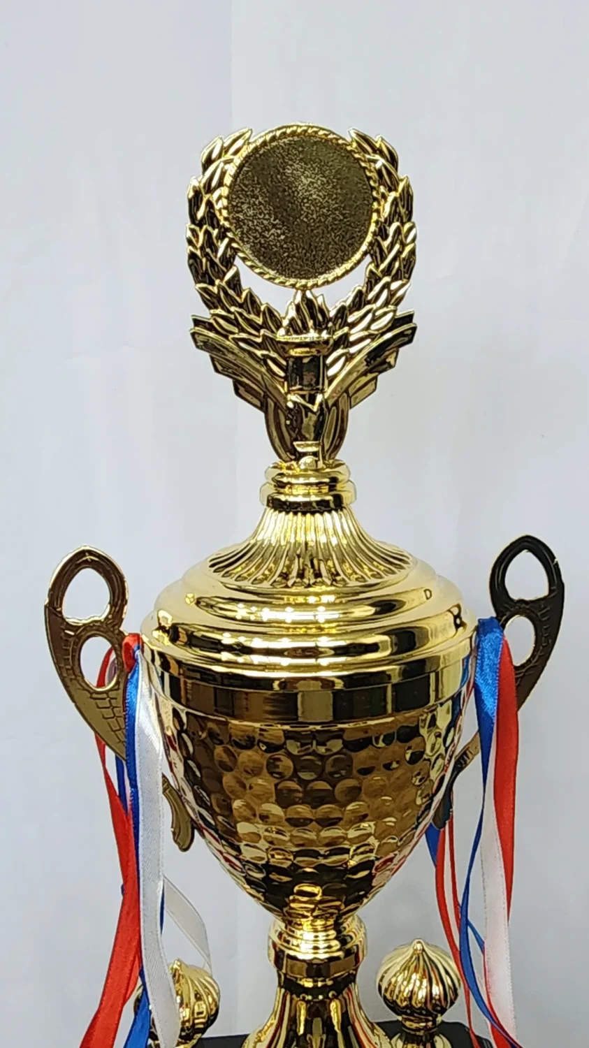 82cm Towering Tournament Champions 4 Column Trophy Gold Colour Theme