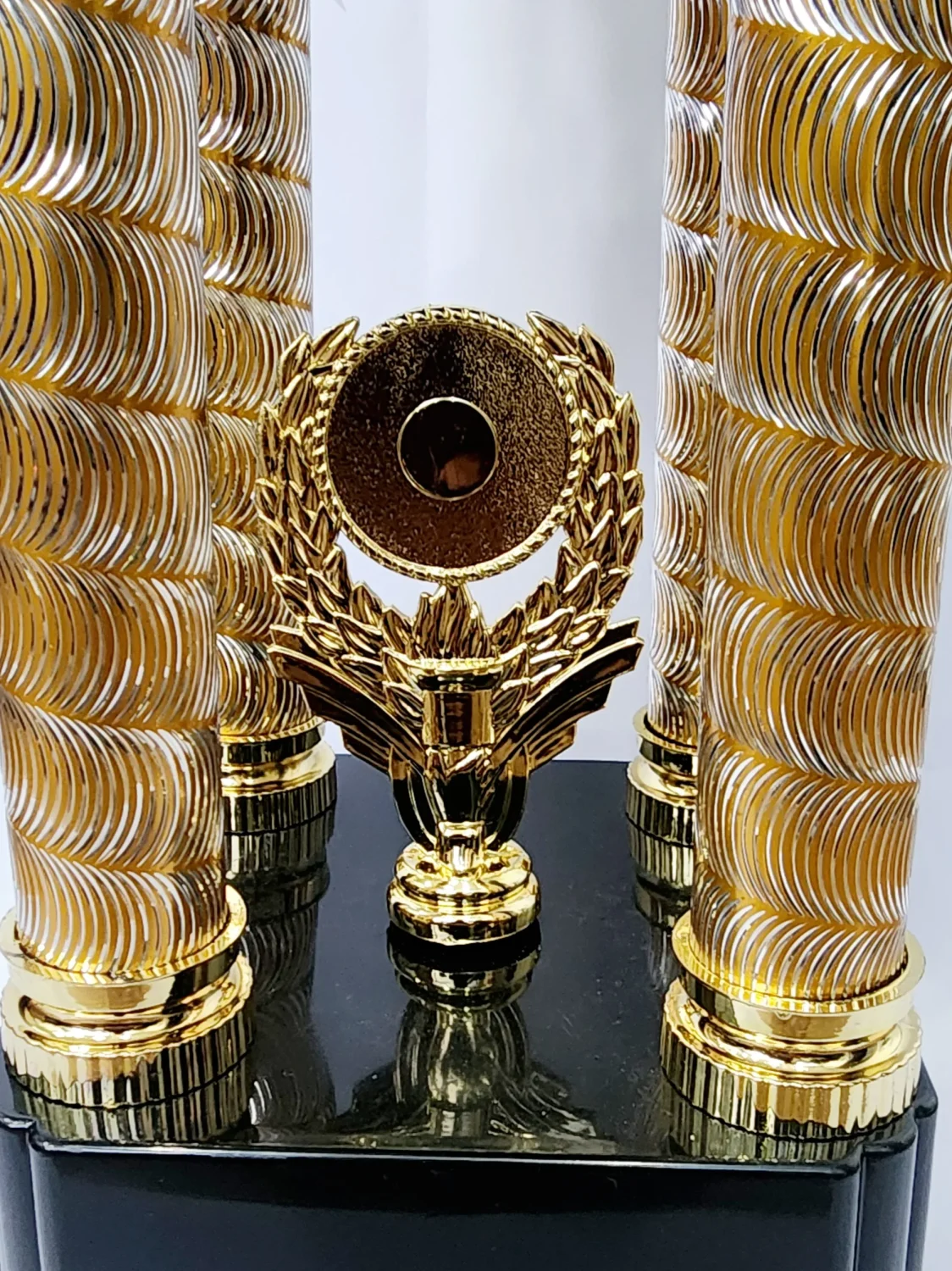 82cm Towering Tournament Champions 4 Column Trophy Gold Colour Theme