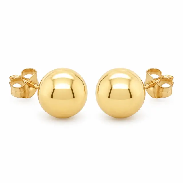 8mm Ball Stud Earrings in 9ct Yellow Gold