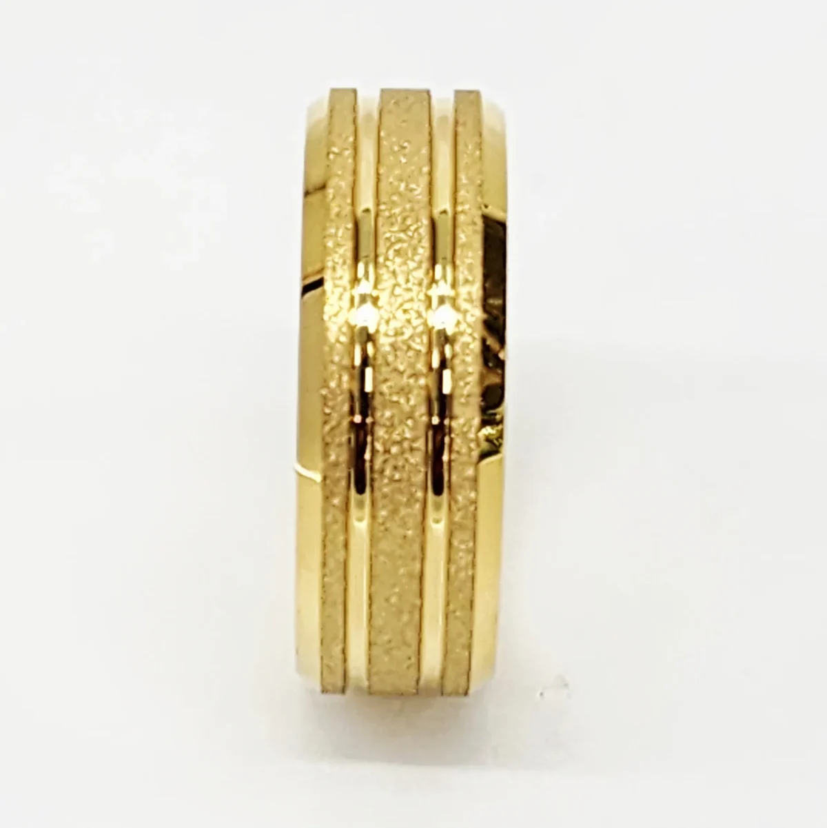 8mm Wide Gold Plated Tungsten Carbide Ring with Comfort Fit Band - TC05