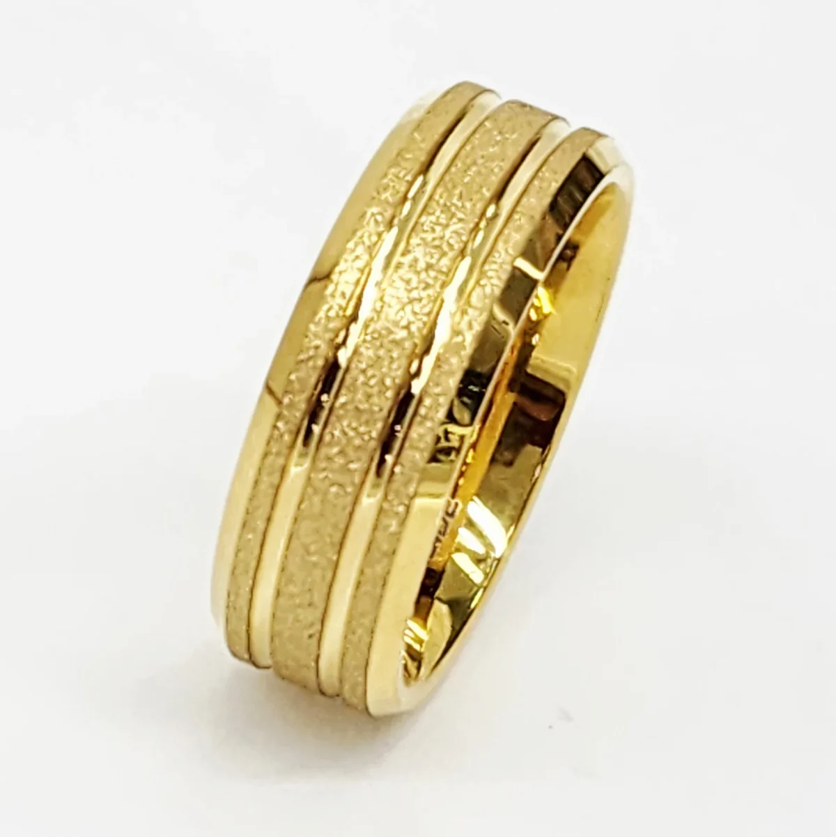 8mm Wide Gold Plated Tungsten Carbide Ring with Comfort Fit Band - TC05