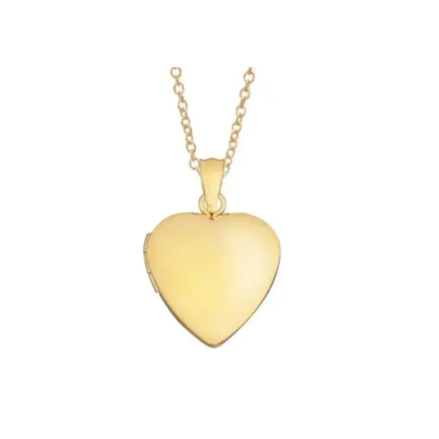 9ct Gold 16mm x 16mm Plain Heart Locket