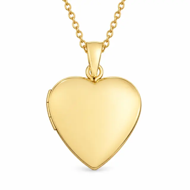 9ct Gold 16mm x 16mm Plain Heart Locket