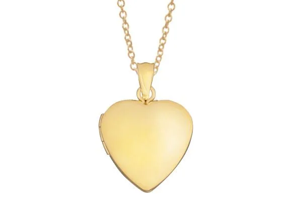 9ct Gold 16mm x 16mm Plain Heart Locket