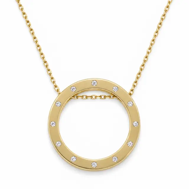 9ct Gold Chain & Diamond Pendant - 019