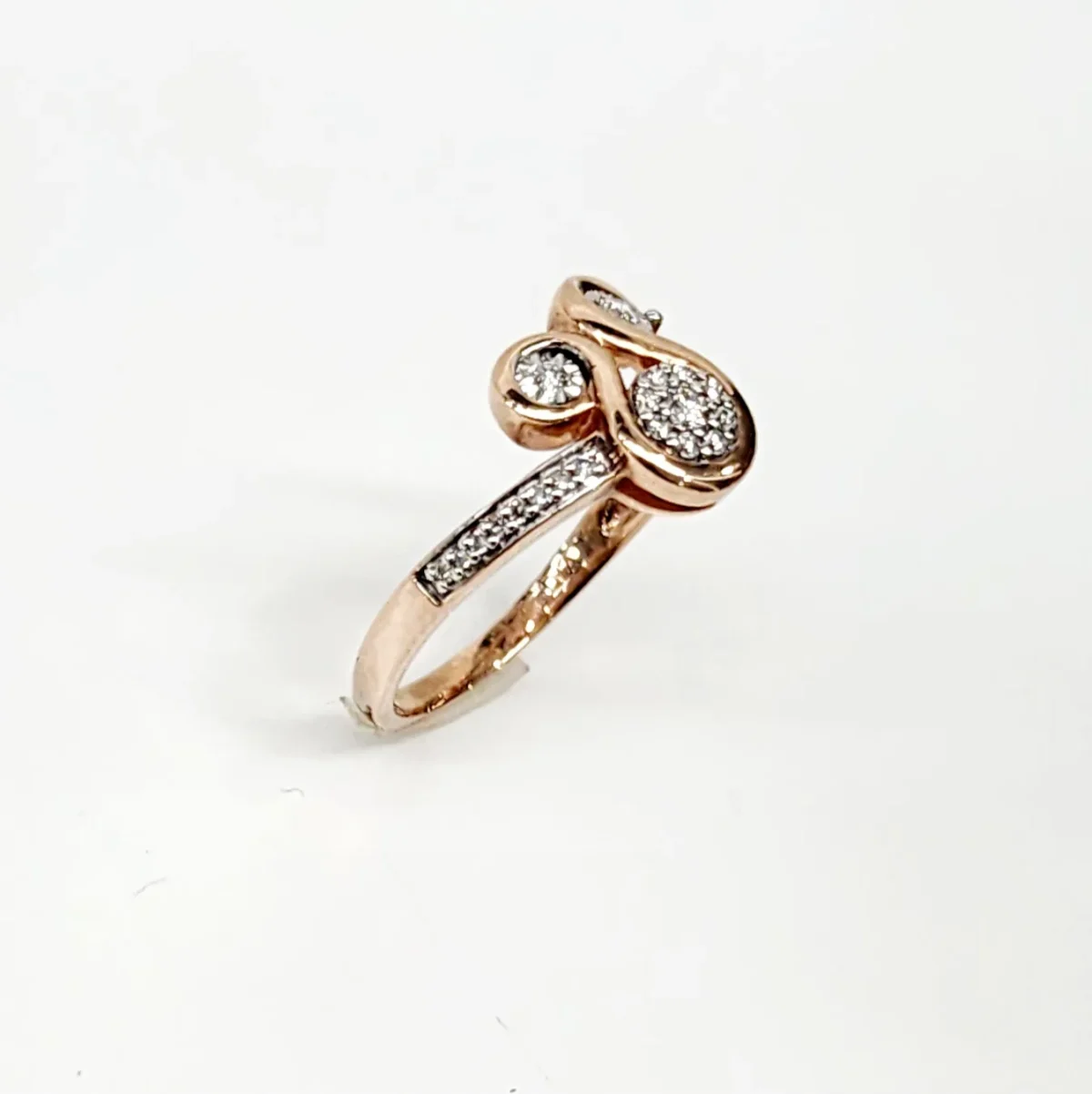 9ct Rose Gold Fancy Swirl 0.16ct Diamond Ring