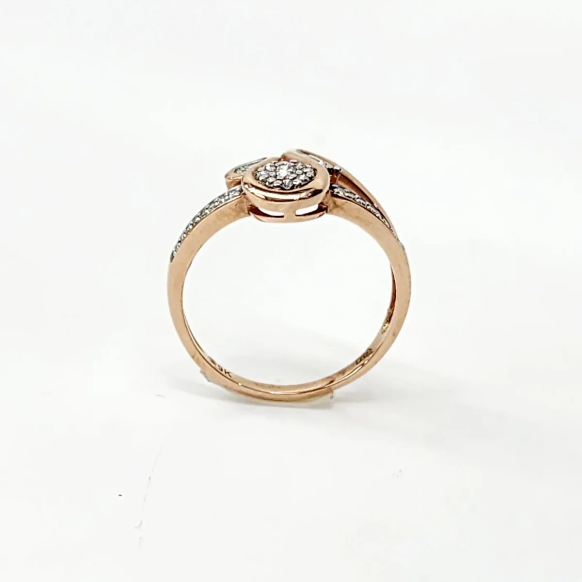 9ct Rose Gold Fancy Swirl 0.16ct Diamond Ring