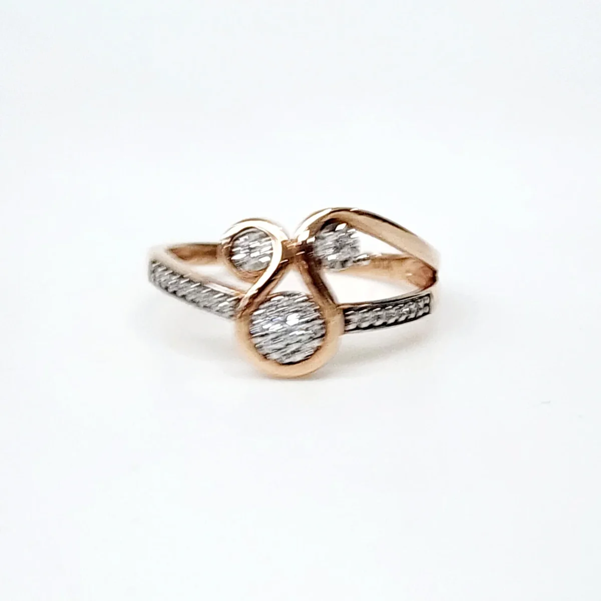 9ct Rose Gold Fancy Swirl 0.16ct Diamond Ring