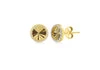 9ct Two-Tone Gold 6mm Sunray Stud Earrings