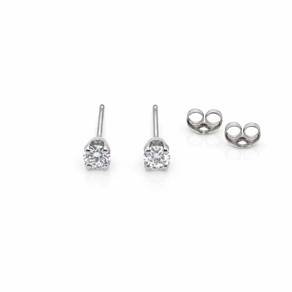 9ct White Gold 0.25ct Lab Grown Diamond Stud Earrings – D–F Colour, VS Clarity - 9WDS25