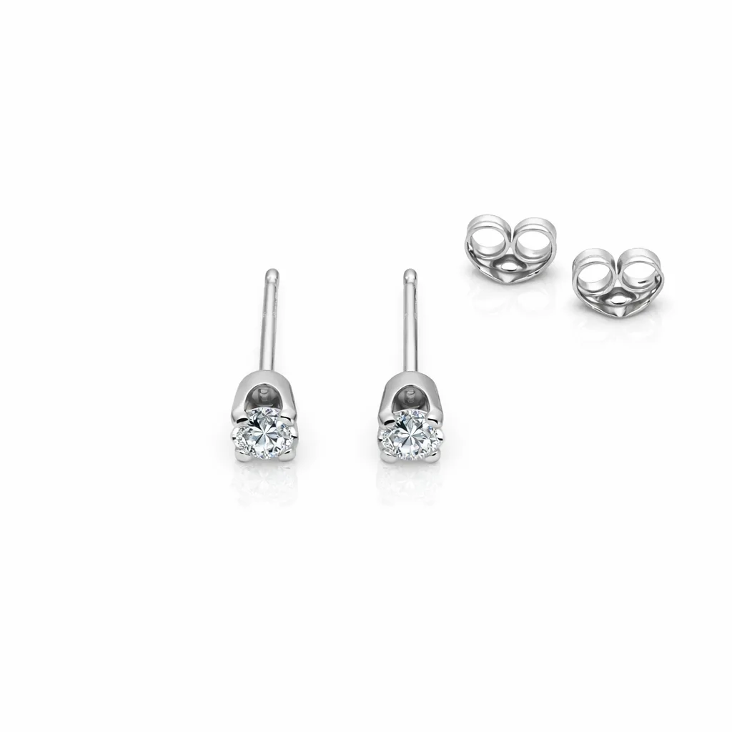 9ct White Gold 0.25ct Lab Grown Diamond Stud Earrings – D–F Colour, VS Clarity - 9WDS25