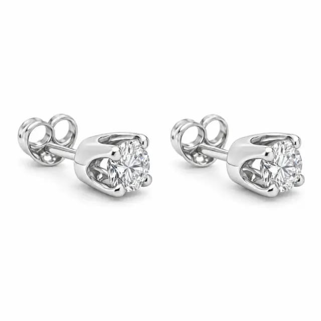 9ct White Gold 0.25ct Lab Grown Diamond Stud Earrings – D–F Colour, VS Clarity - 9WDS25