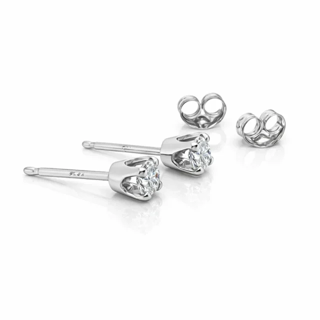 9ct White Gold 0.25ct Lab Grown Diamond Stud Earrings – D–F Colour, VS Clarity - 9WDS25