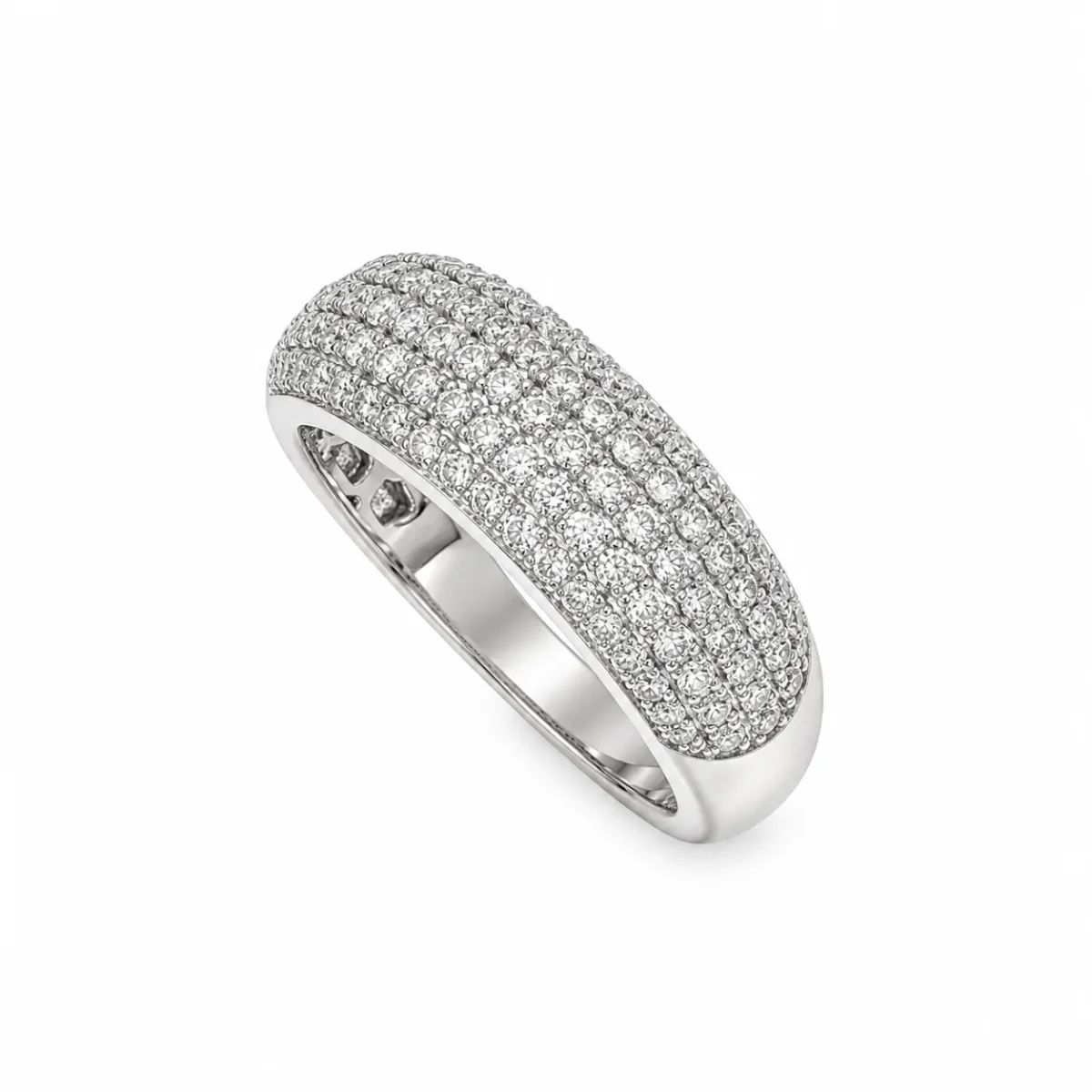 9ct White Gold 0.54ct Lab Grown Diamond Five Row Dress Ring - AURG1088