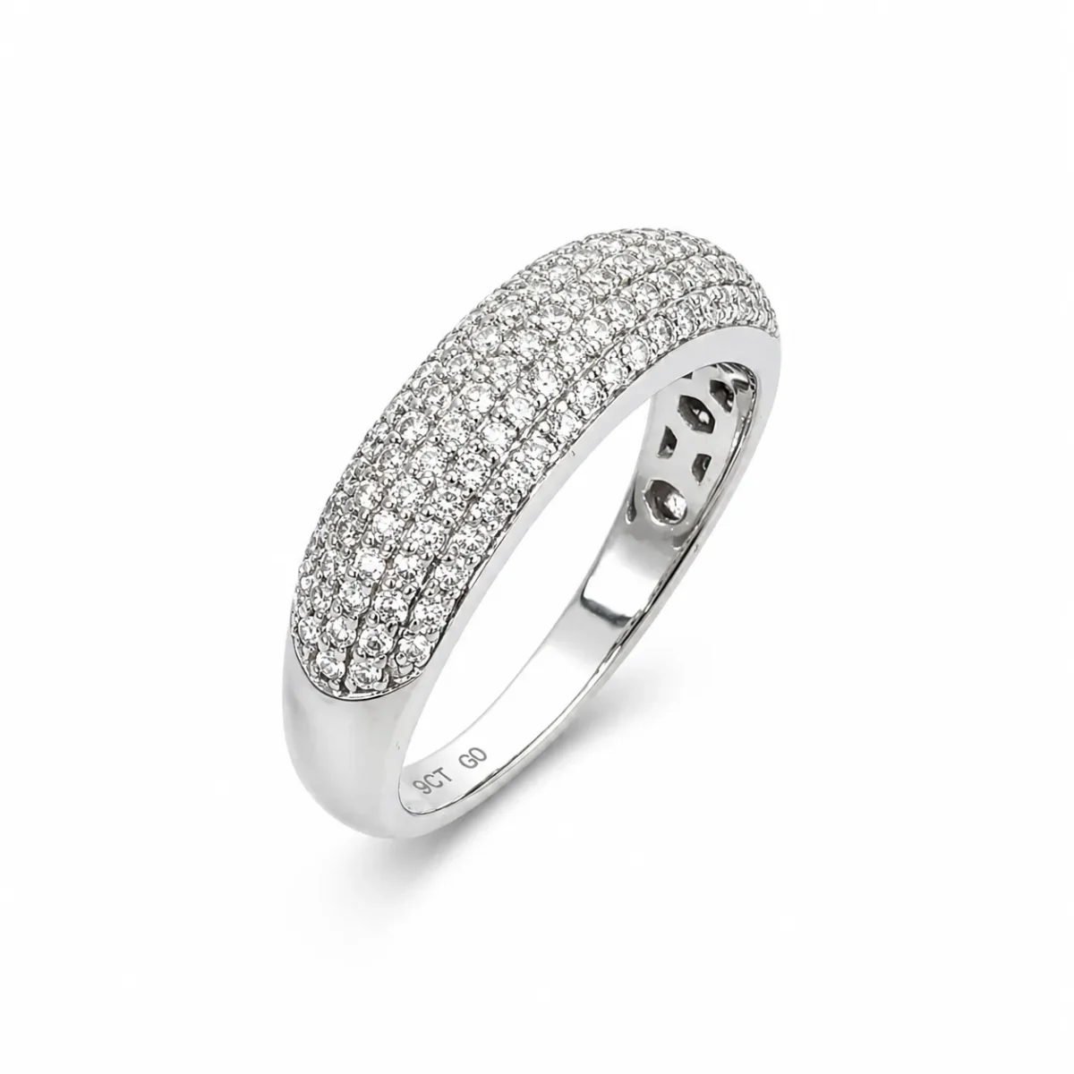 9ct White Gold 0.54ct Lab Grown Diamond Five Row Dress Ring - AURG1088