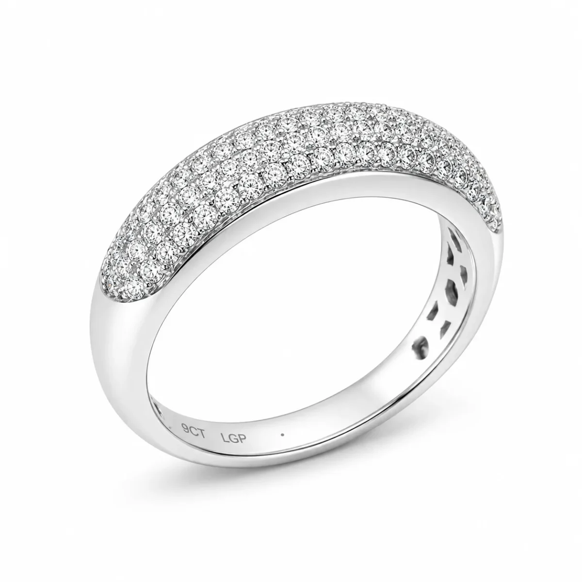 9ct White Gold 0.54ct Lab Grown Diamond Five Row Dress Ring - AURG1088