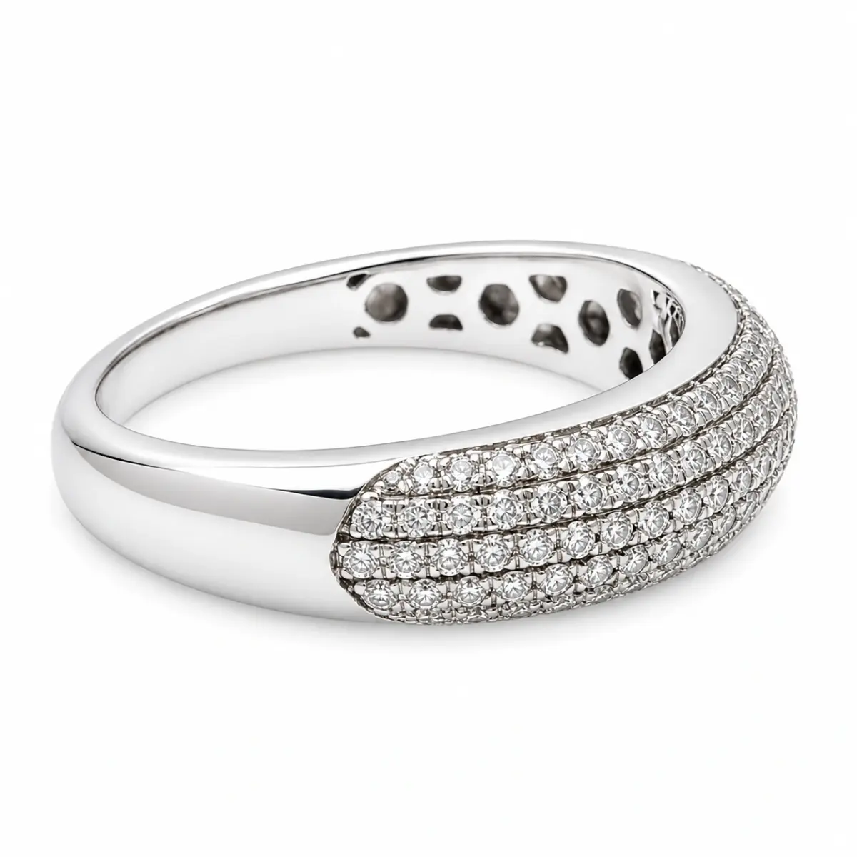 9ct White Gold 0.54ct Lab Grown Diamond Five Row Dress Ring - AURG1088
