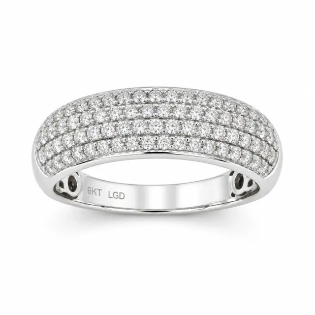 9ct White Gold 0.54ct Lab Grown Diamond Five Row Dress Ring - AURG1088