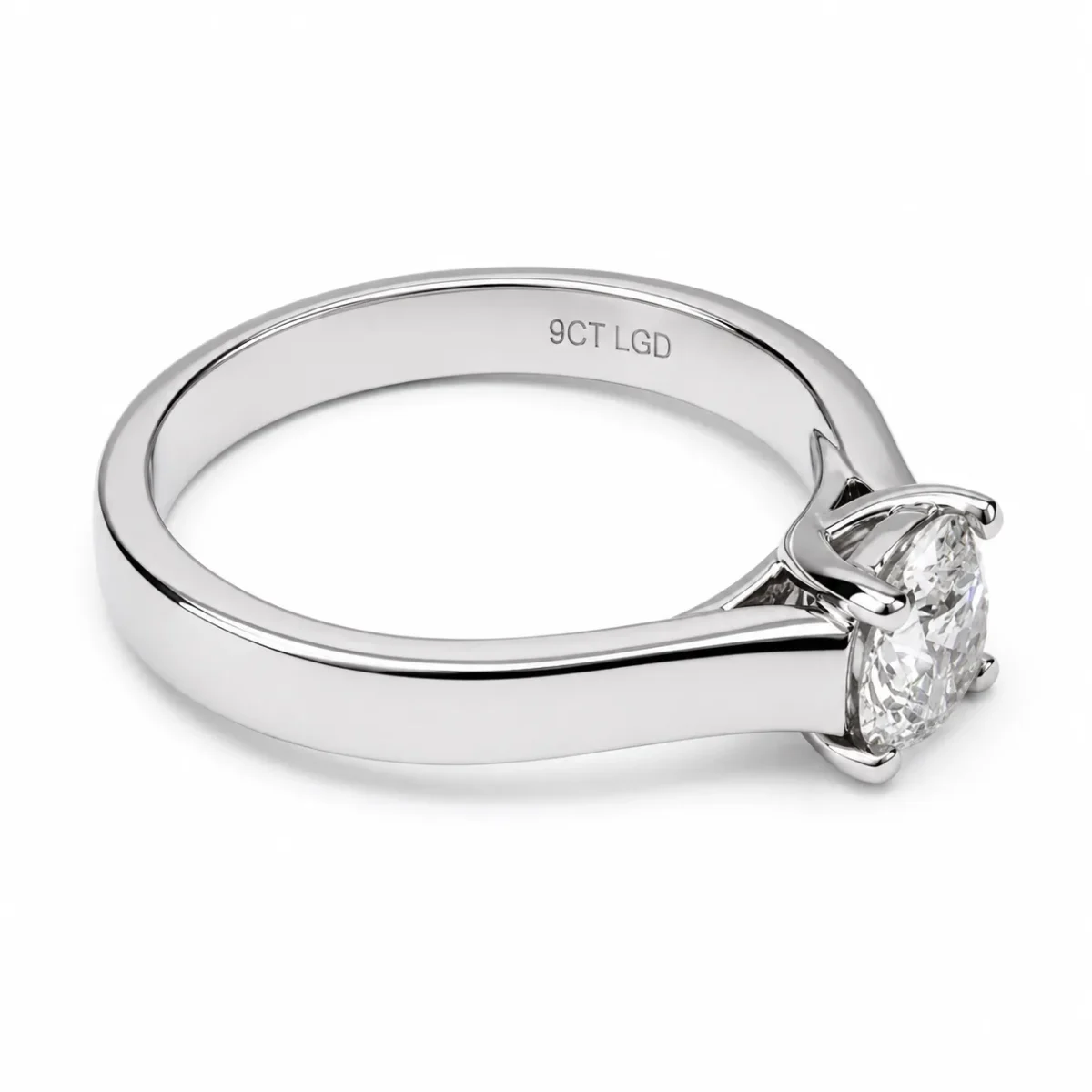 9ct White Gold 1.03ct Lab Grown Diamond Solitaire Engagement Ring - AURG3230