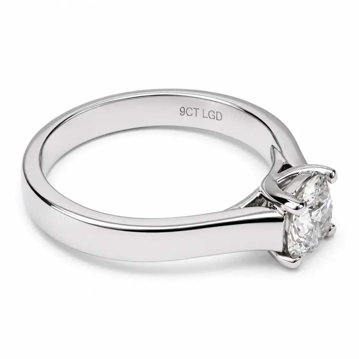 9ct White Gold 1.03ct Lab Grown Diamond Solitaire Engagement Ring - AURG3230