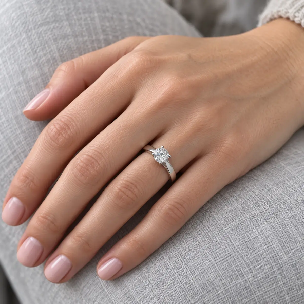 9ct White Gold 1.03ct Lab Grown Diamond Solitaire Engagement Ring - AURG3230