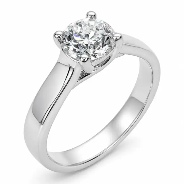 9ct White Gold 1.03ct Lab Grown Diamond Solitaire Engagement Ring - AURG3230